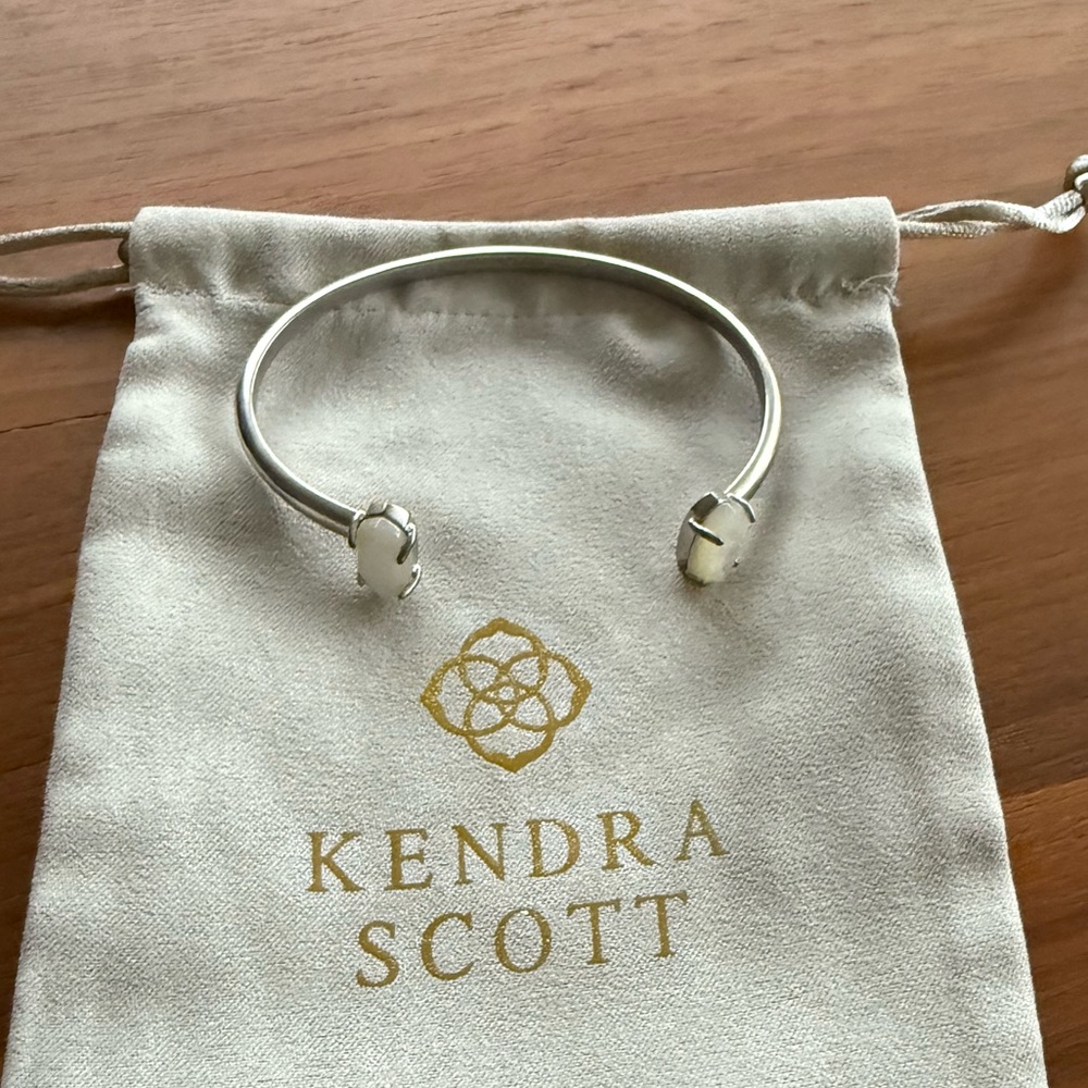 Kendra Scott Edie Silver Cuff Bracelet, Silver/ Mother of Pearl